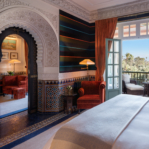 Bedroom, Majorelle Suite, Room 380. La Mamounia Hotel, Marrakech, Morocco. Photo by Alan Keohane www.still-images.net for La Mamounia